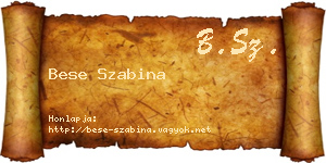 Bese Szabina névjegykártya